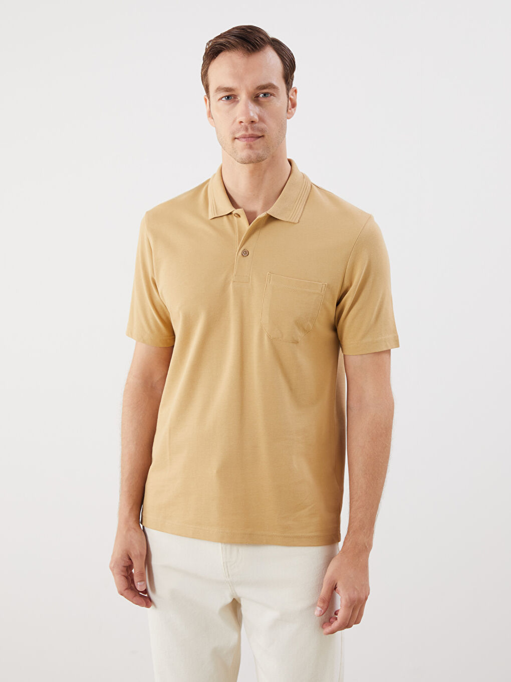 Polo Neck Short Sleeve Pique Men's T-Shirt -S52840Z8-GLS