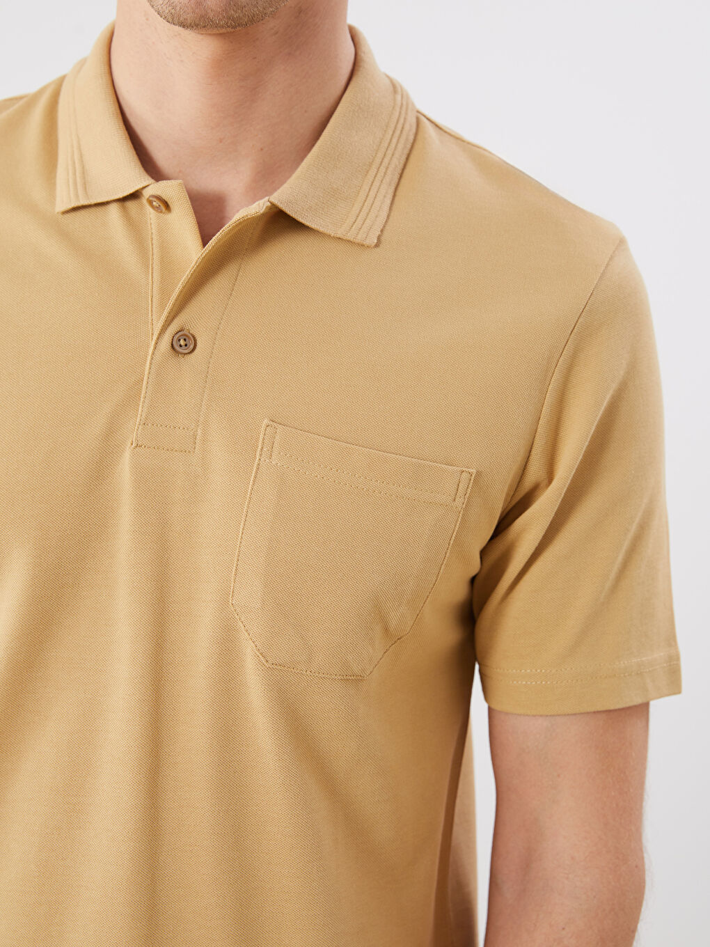 Polo Neck Short Sleeve Pique Men's T-Shirt -S52840Z8-GLS