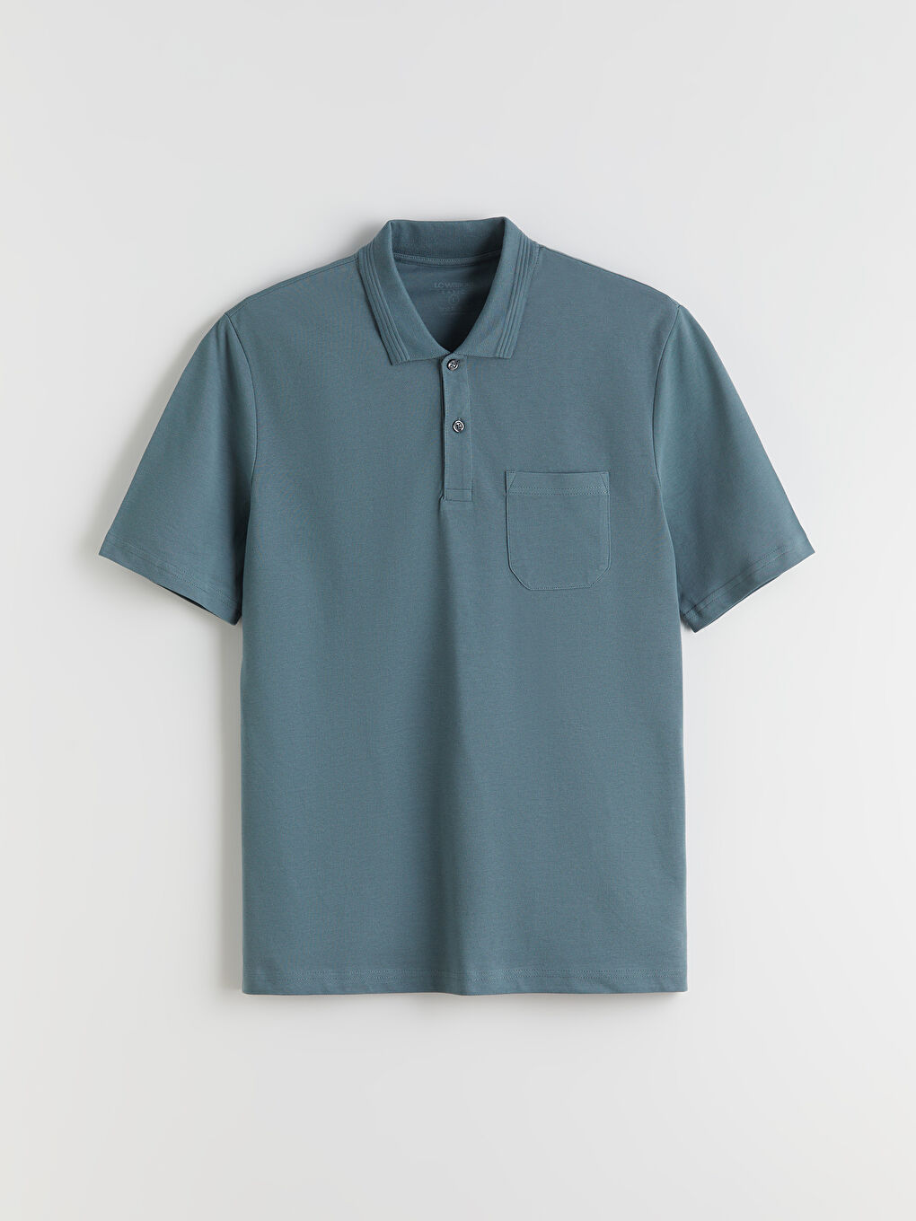 Mavi Polo Yaka Kısa Kollu Pike Erkek Tişört-4