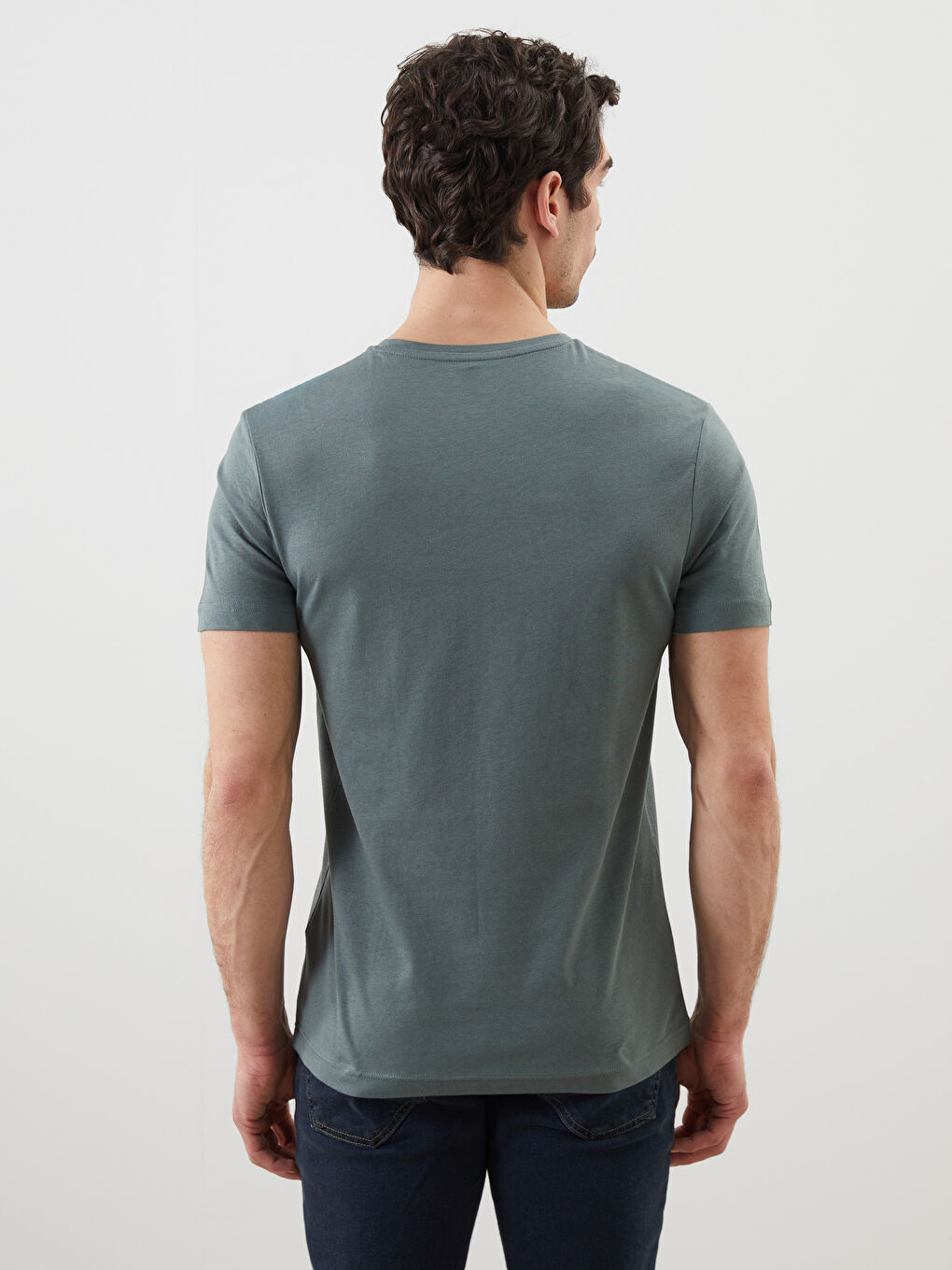 V-Neck Short Sleeve Jersey Men's T-Shirt -S52841Z8-H9D