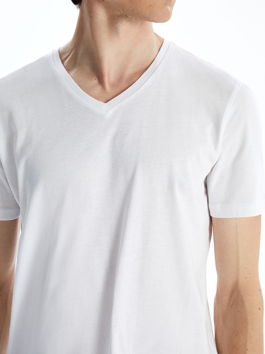 V-Neck Short Sleeve Jersey Men's T-Shirt -S52841Z8-Q6K