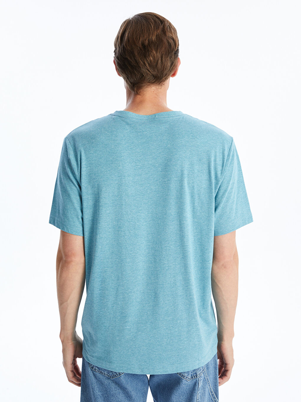 V-Neck Short Sleeve Jersey Men's T-Shirt -S52843Z8-LDB