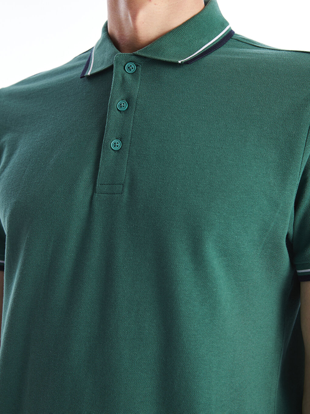 Polo Neck Short Sleeve Pique Men's T-Shirt -S52844Z8-HRB
