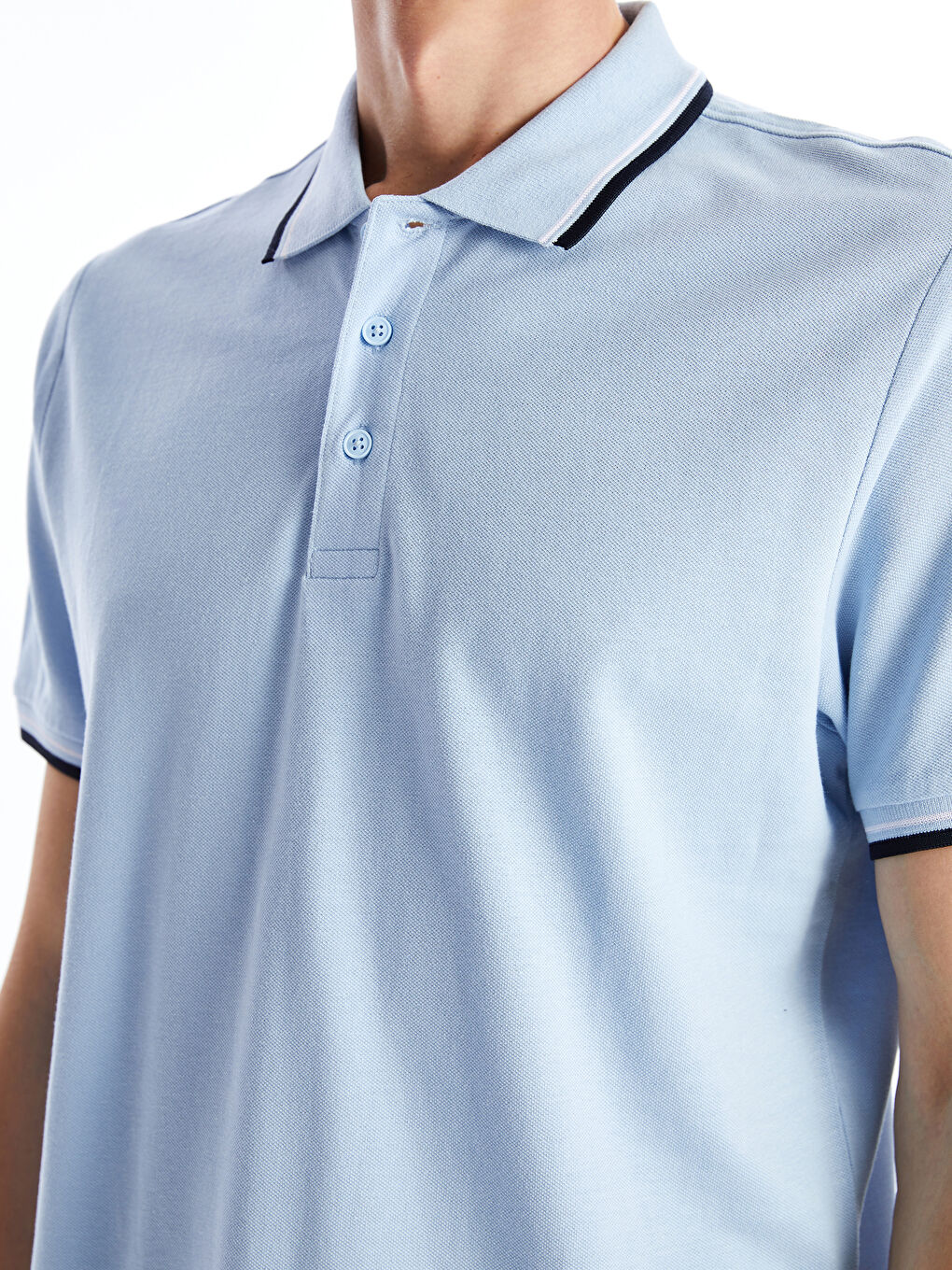 Polo Neck Short Sleeve Pique Men's T-Shirt -S52844Z8-Q2T