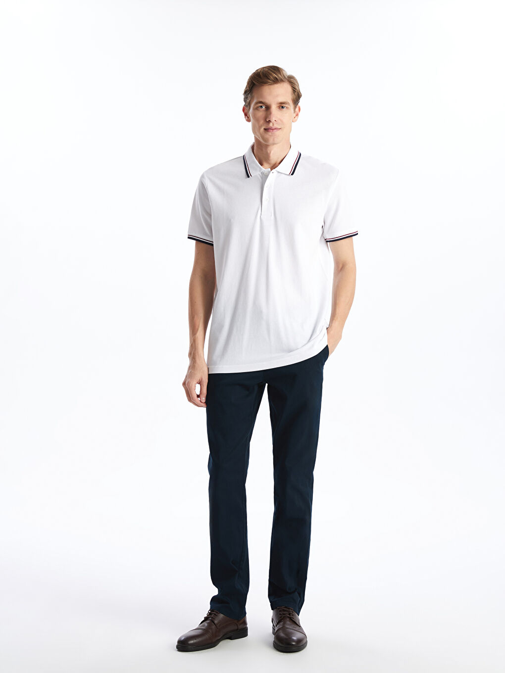 Polo Neck Short Sleeve Pique Men's T-Shirt -S52844Z8-Q6K
