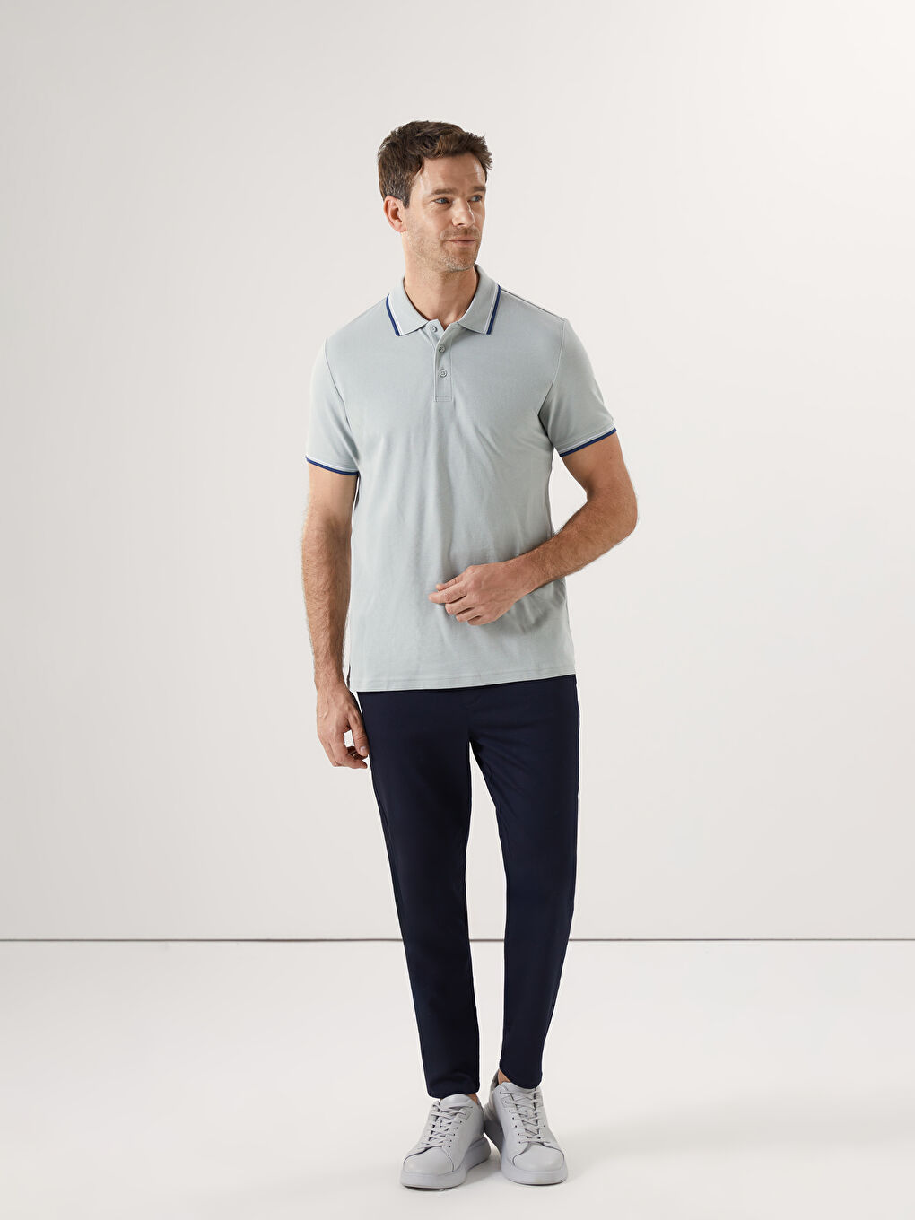 Polo Neck Short Sleeve Pique Men's T-Shirt -S52844Z8-YJD