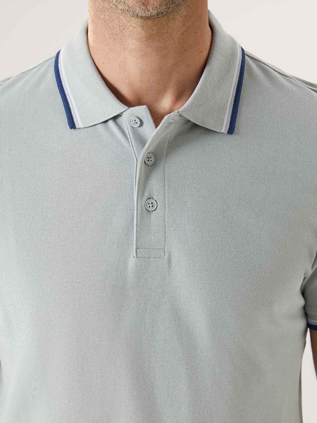 Polo Neck Short Sleeve Pique Men's T-Shirt -S52844Z8-YJD