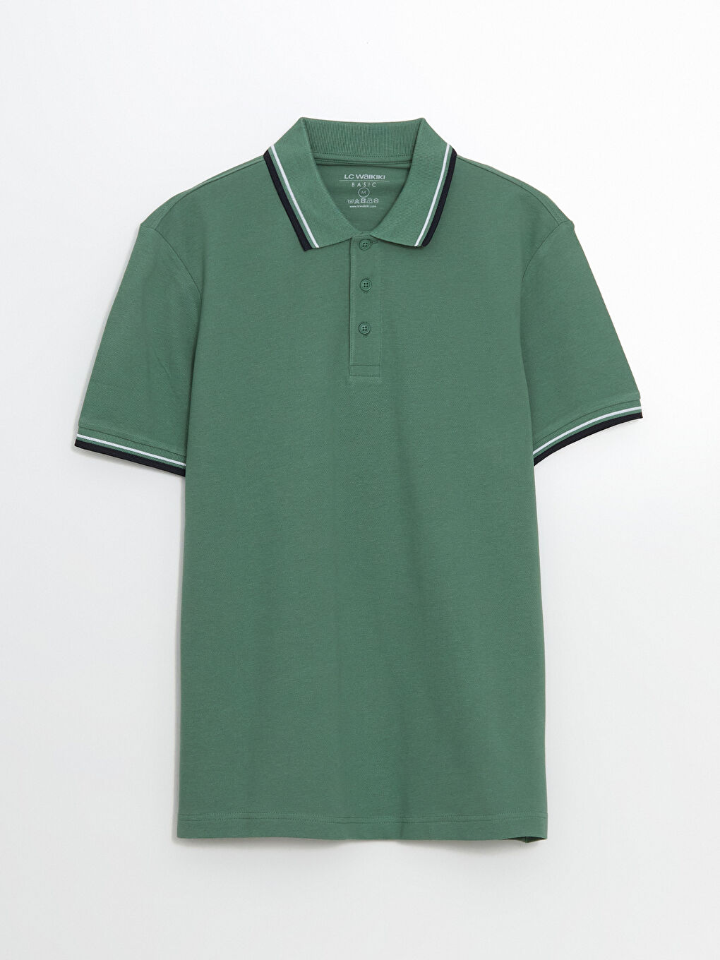 Polo Neck Trimmed Men's Pique T-Shirt -S52844Z8-Z3Z