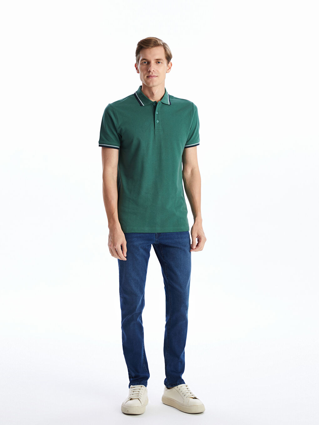 Polo Neck Short Sleeve Pique Men's T-Shirt -S52844Z8-HRB