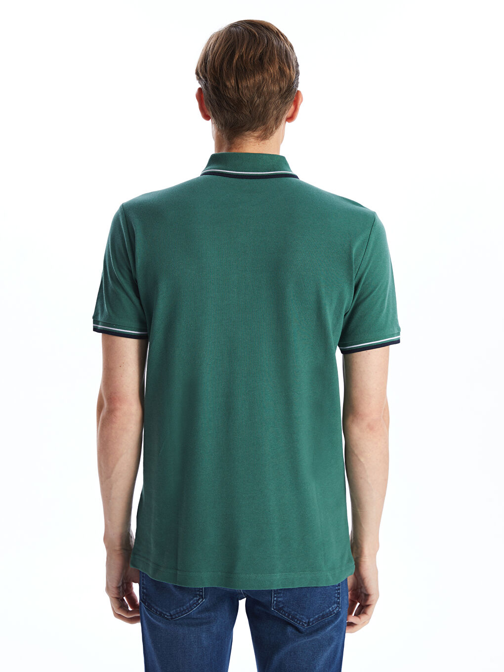 Polo Neck Short Sleeve Pique Men's T-Shirt -S52844Z8-HRB