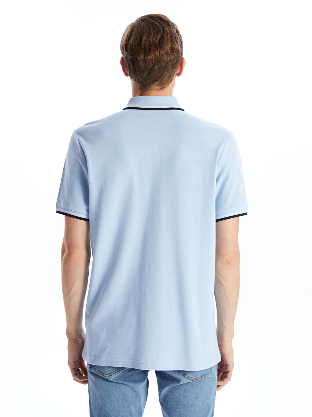 Polo Neck Short Sleeve Pique Men's T-Shirt -S52844Z8-Q2T