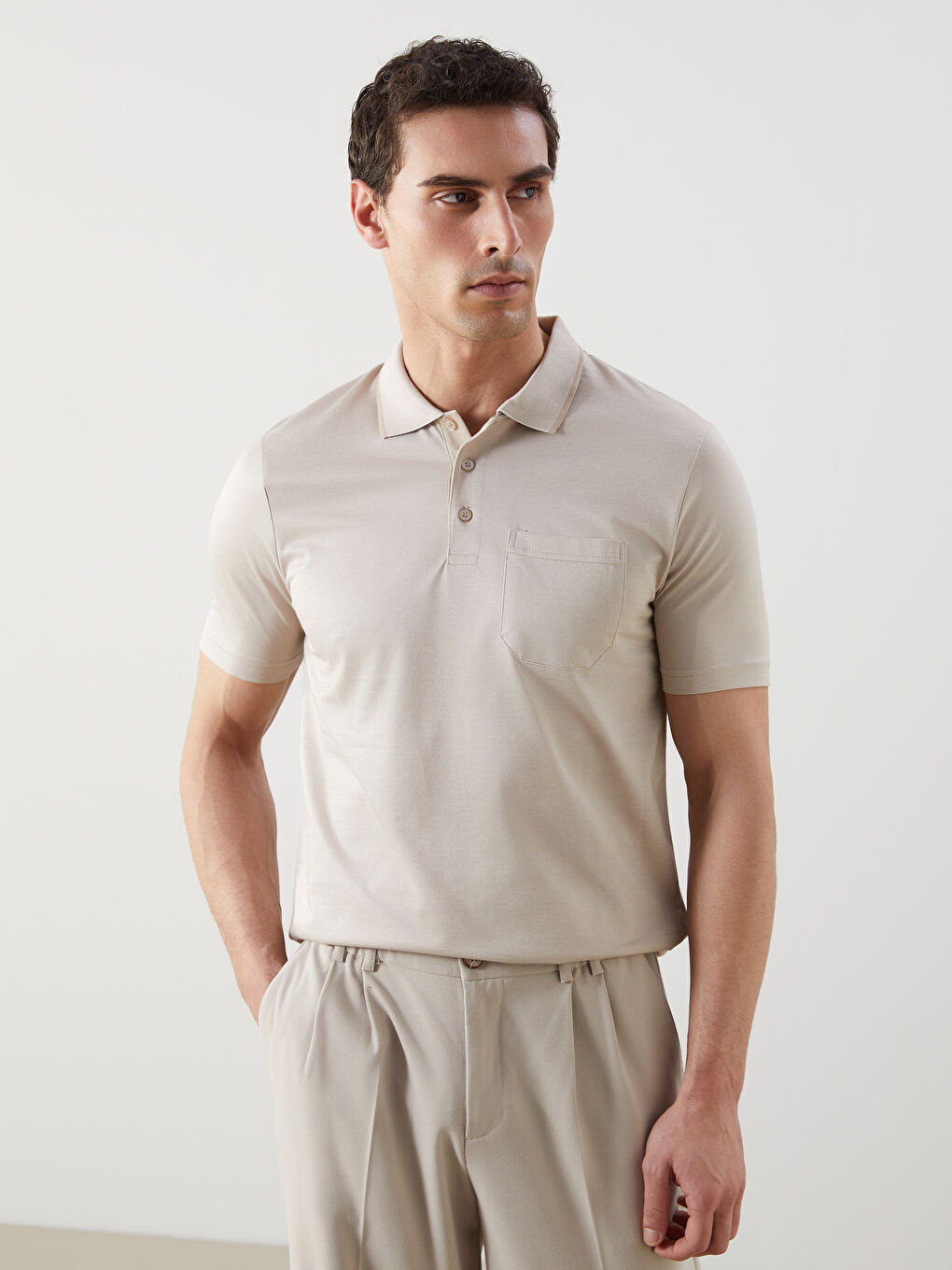 Polo Neck Short Sleeve Men's T-Shirt -S52846Z8-MHK