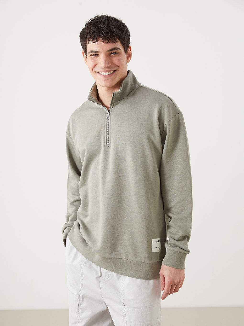 Turtle Neck Long Sleeve Men's Sweatshirt -S52862Z8-SEV