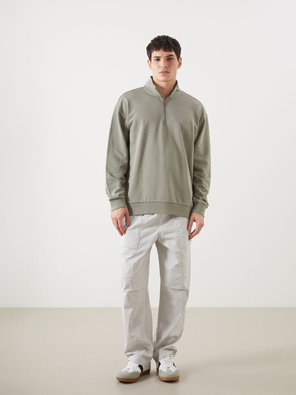 Turtle Neck Long Sleeve Men's Sweatshirt -S52862Z8-SEV