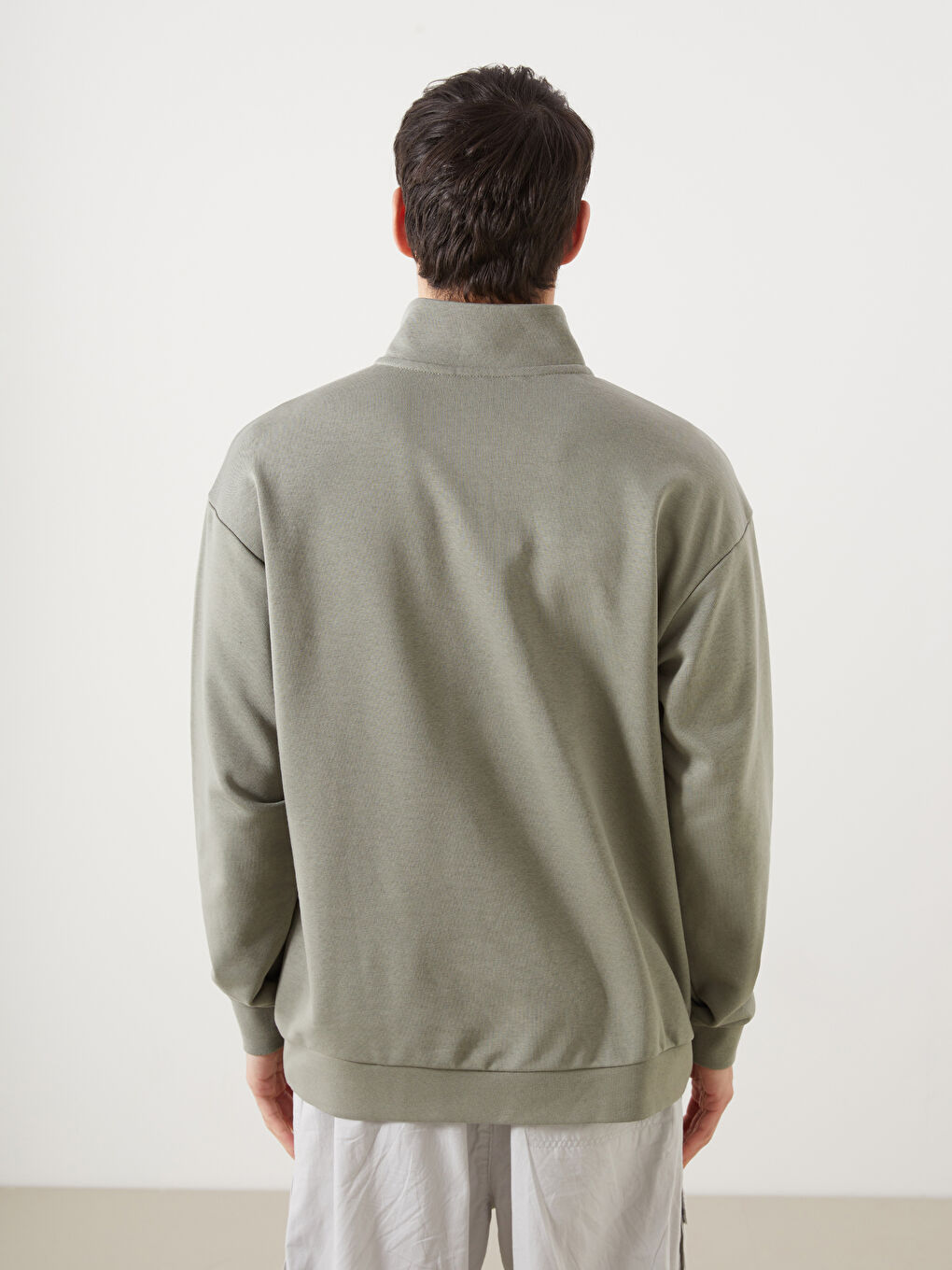 Turtle Neck Long Sleeve Men's Sweatshirt -S52862Z8-SEV