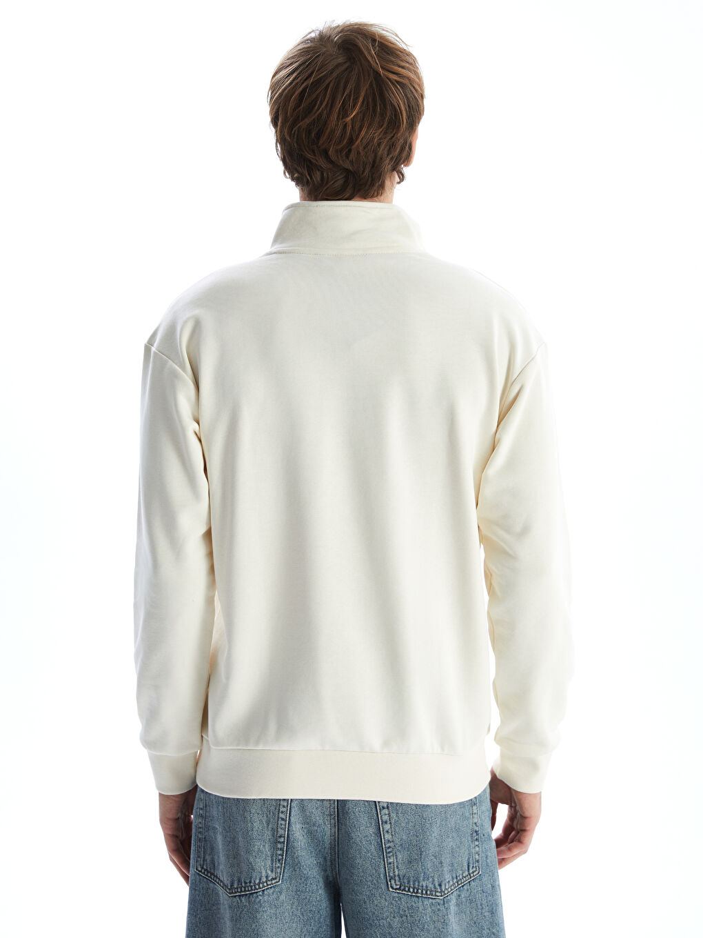 XSIDE Bej Dik Yaka Erkek Sweatshirt - 3
