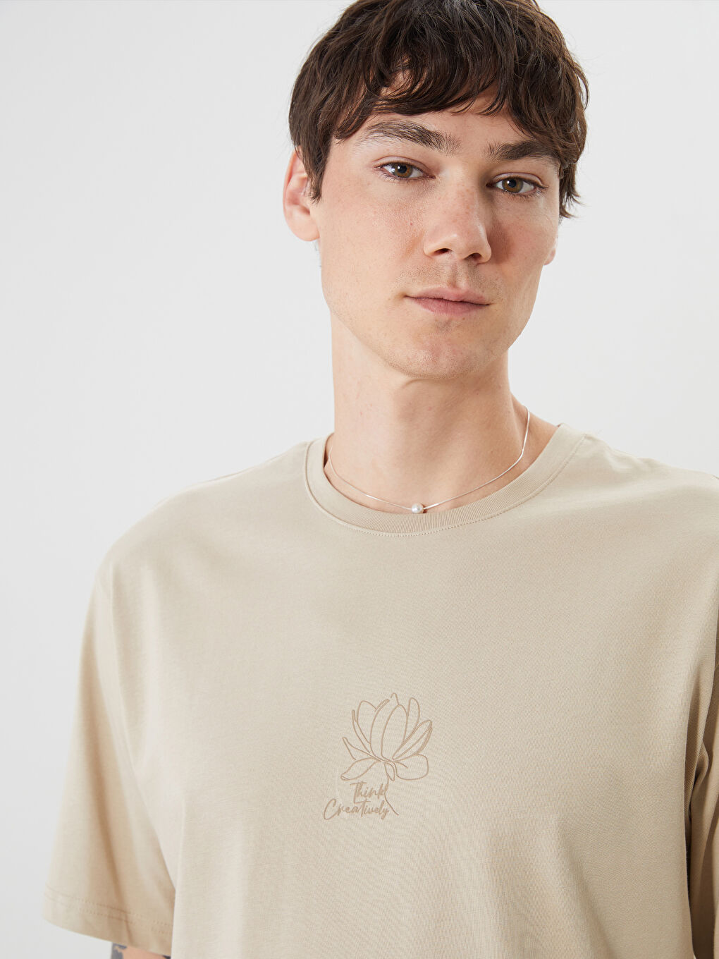 Crew Neck Short Sleeve Patterned Jersey Men's T-Shirt -S52863Z8-SQV