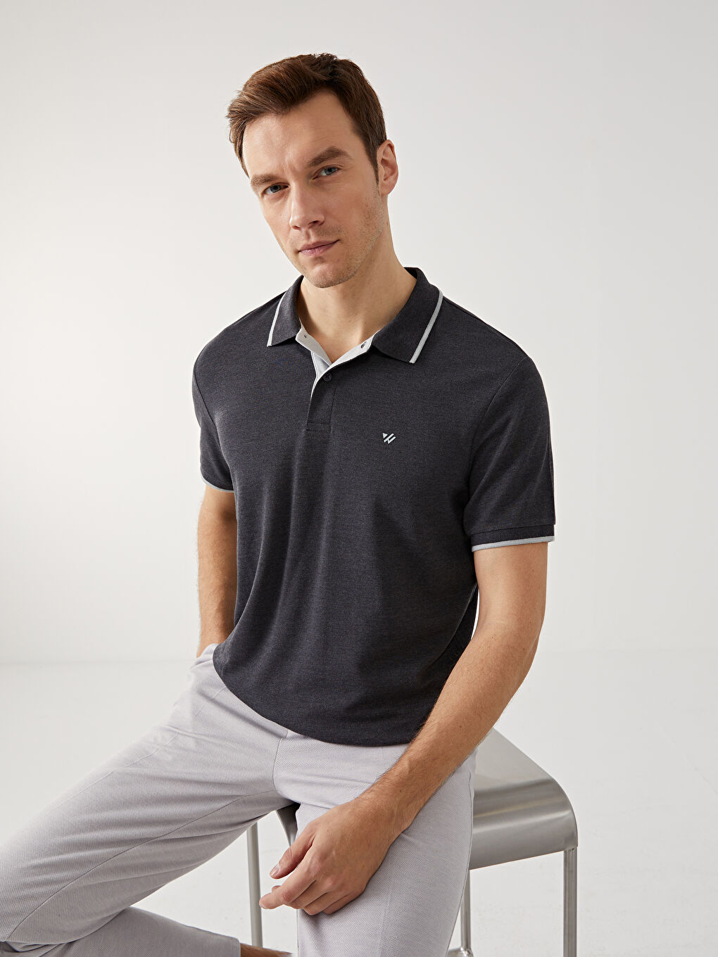 Polo Neck Plain Pique Men's T-Shirt -S52868Z8-L8N