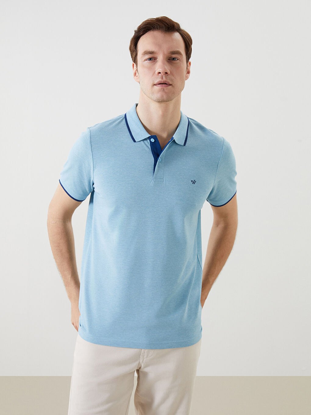 Polo Neck Plain Pique Men's T-Shirt -S52868Z8-LDB