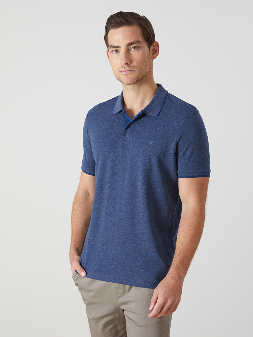 Polo Neck Plain Pique Men's T-Shirt -S52868Z8-F2Y
