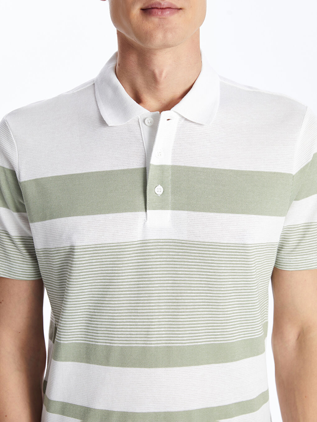 Polo Neck Short Sleeve Striped Men's T-Shirt -S52874Z8-LJX