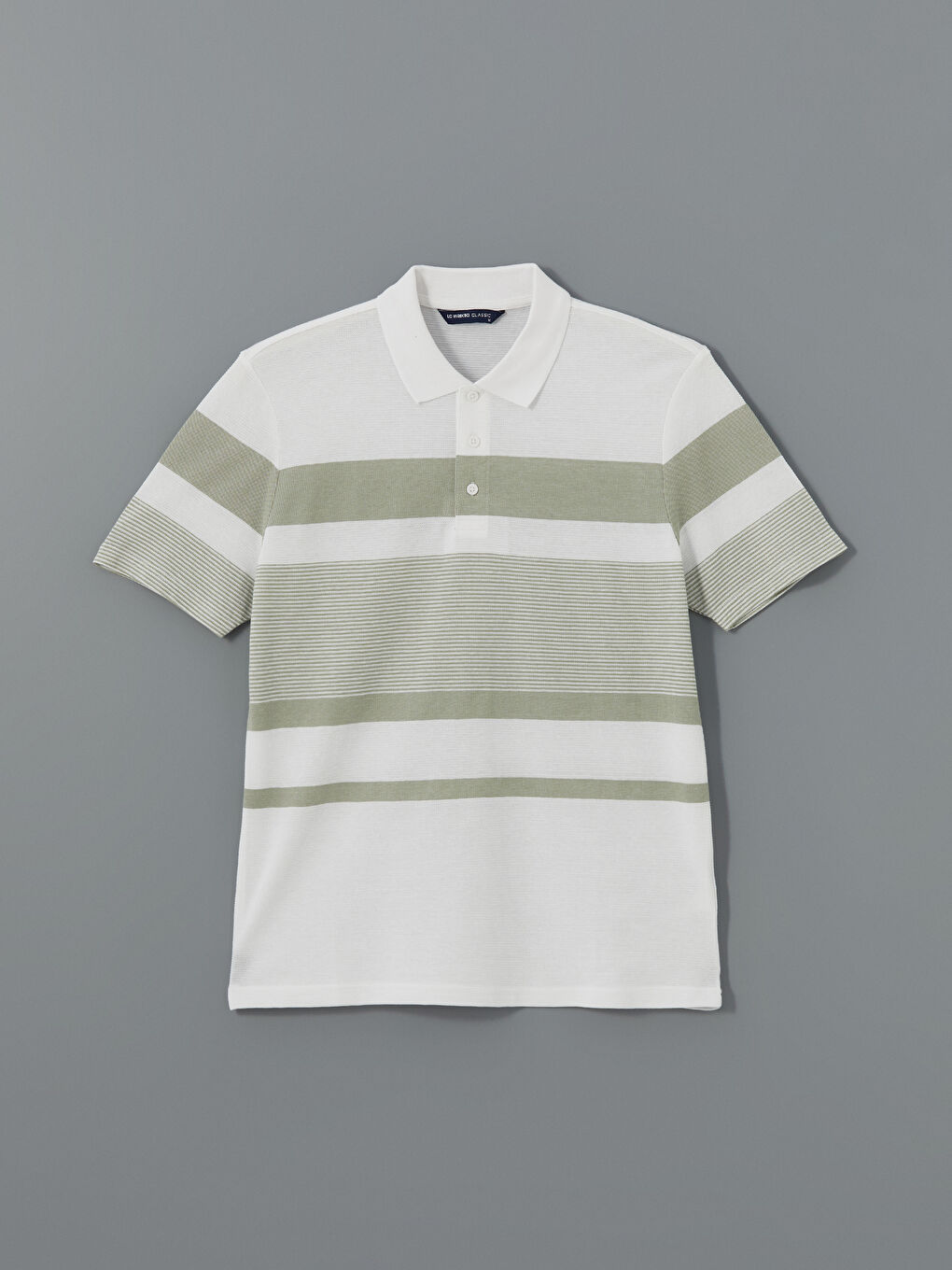 Polo Neck Short Sleeve Striped Men's T-Shirt -S52874Z8-LJX