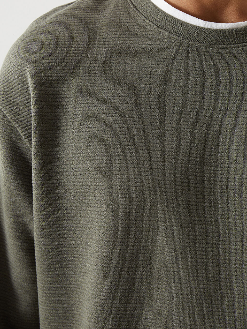 XSIDE Yeşil Bisiklet Yaka Uzun Kollu Erkek Sweatshirt - 2