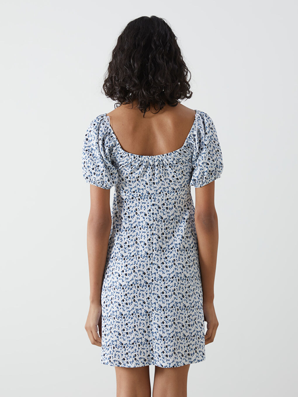 Floral Ruched Women's Mini Dress -S52891Z8-RWH