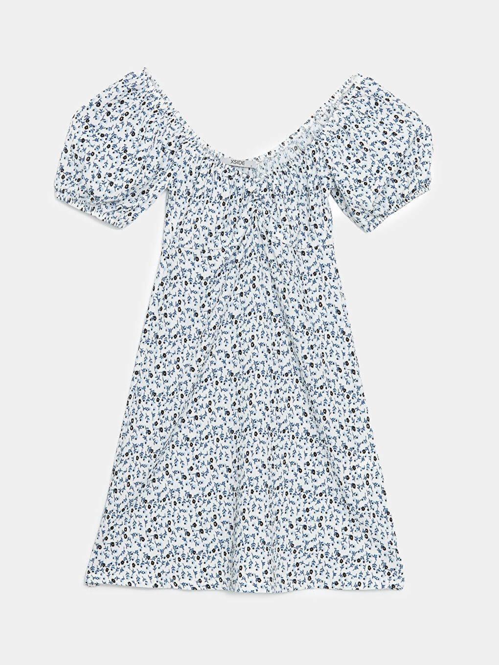 Floral Ruched Women's Mini Dress -S52891Z8-RWH