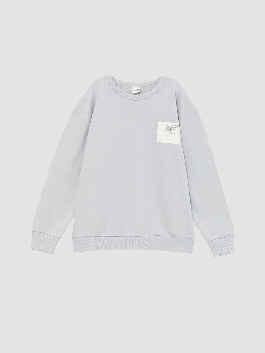 Gri Bisiklet Yaka Erkek Çocuk Sweatshirt