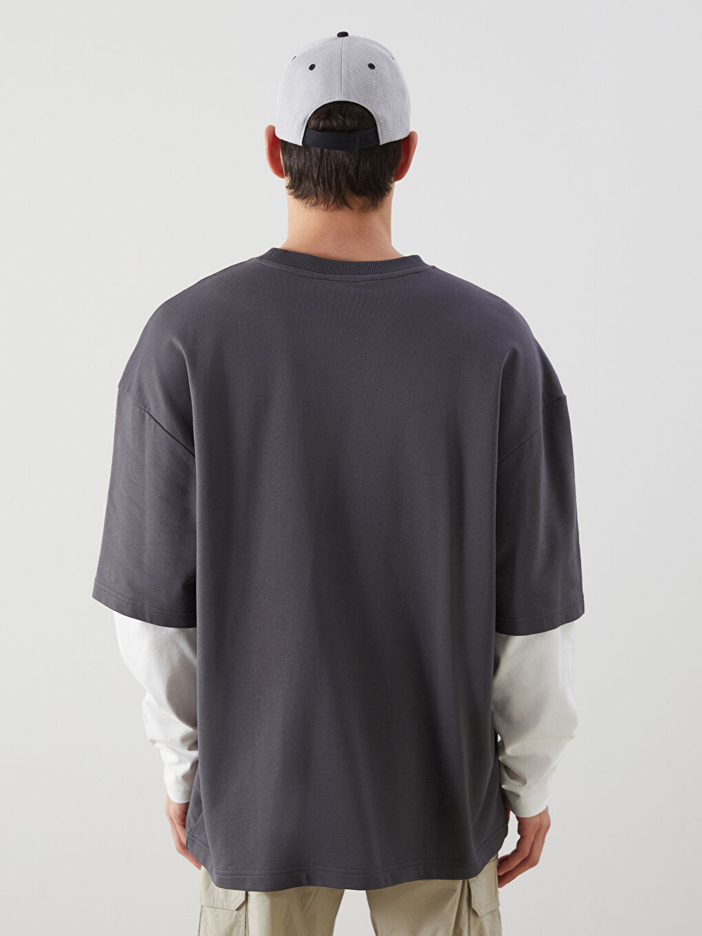 Antrasit Bisiklet Yaka Uzun Kollu Erkek Sweatshirt-3