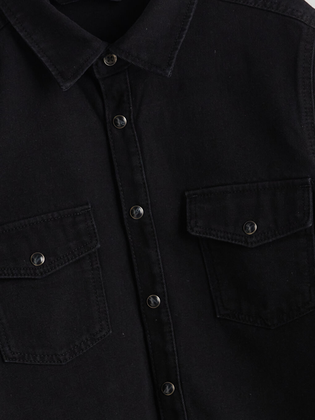 Long Sleeve Boys' Denim Shirt -S52933Z4-326