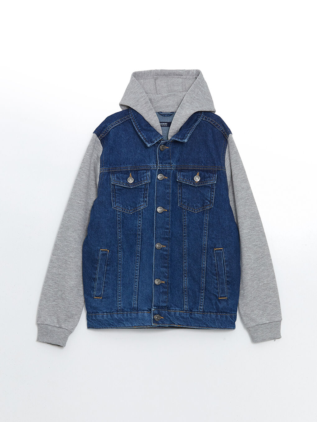 LCW Kids İndigo Kapüşonlu Erkek Çocuk Jean Ceket