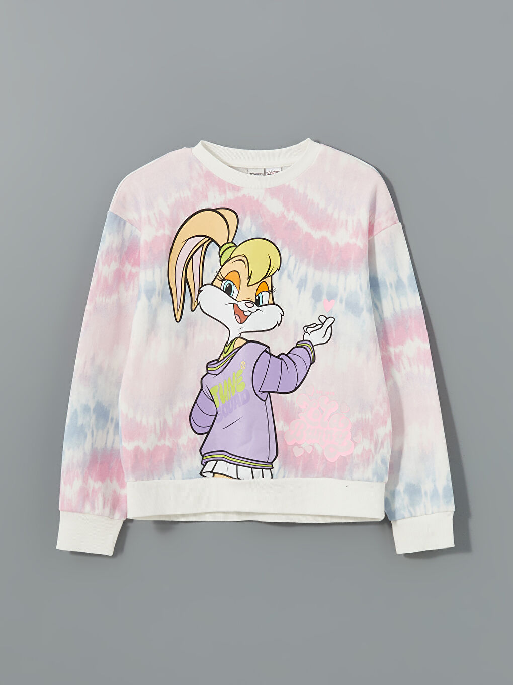 Crew Neck Lola Bunny Printed Girls' Sweatshirt
