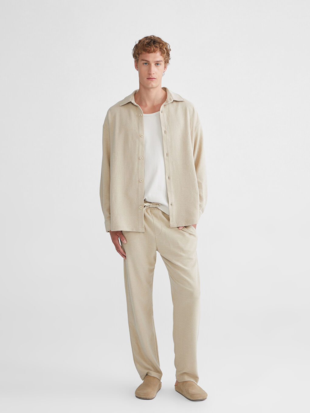 Bej Rahat Kalıp Erkek Pantolon