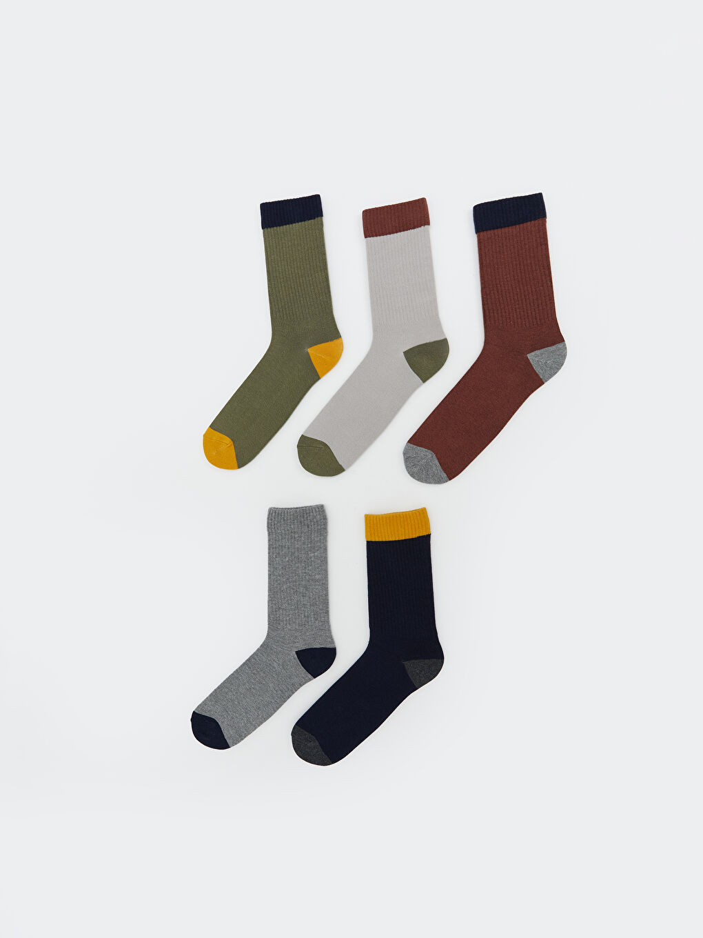 Color Block Men's Socks 5 Pack -S52972Z8-CVV
