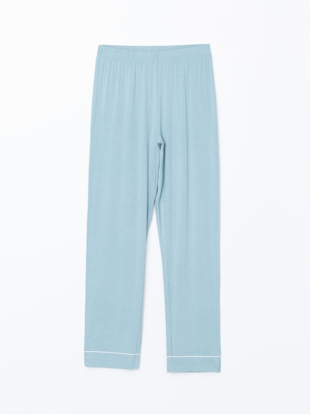 Mavi Beli Lastikli Kadın Pijama Alt