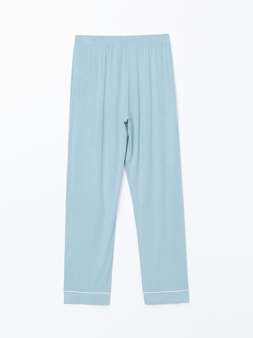 Mavi Beli Lastikli Kadın Pijama Alt-1