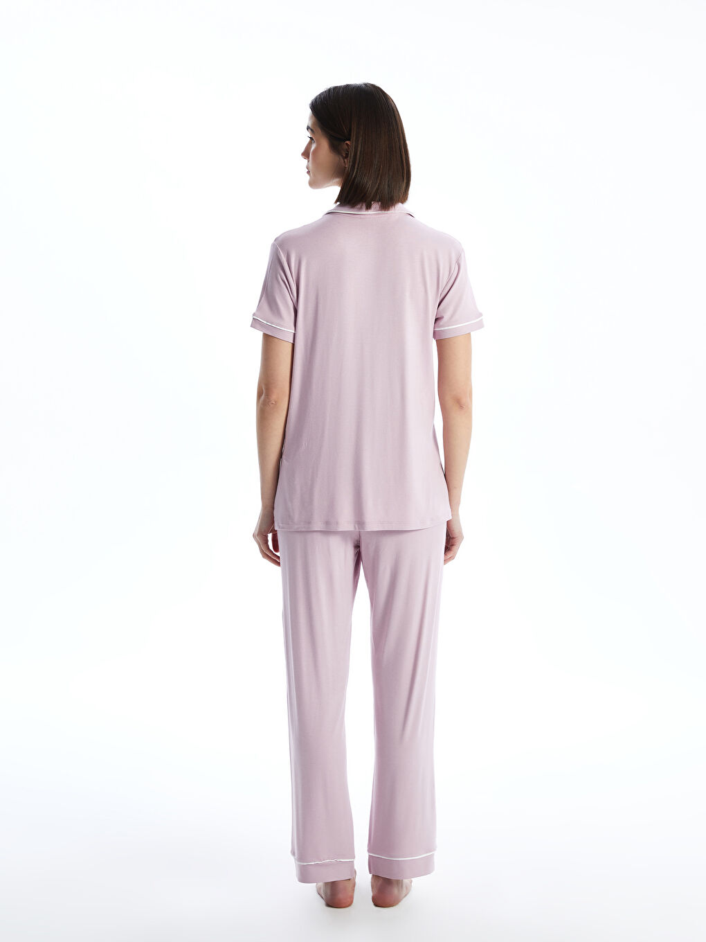 Shirt Collar Women's Pajamas Set -S52990Z8-FFZ