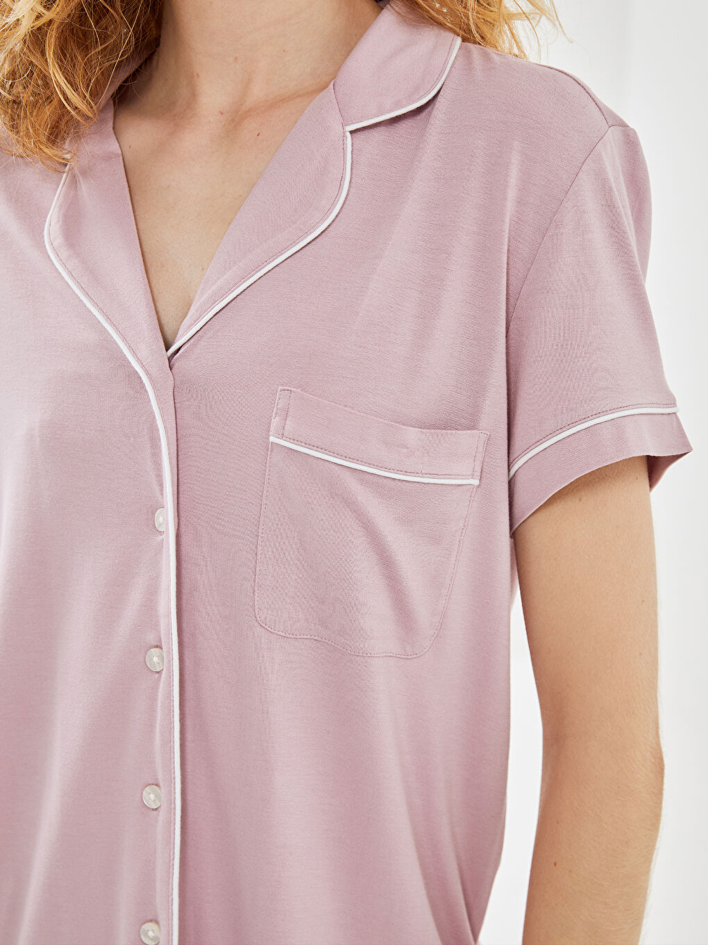 Shirt Collar Women's Pajamas Set -S52990Z8-FFZ