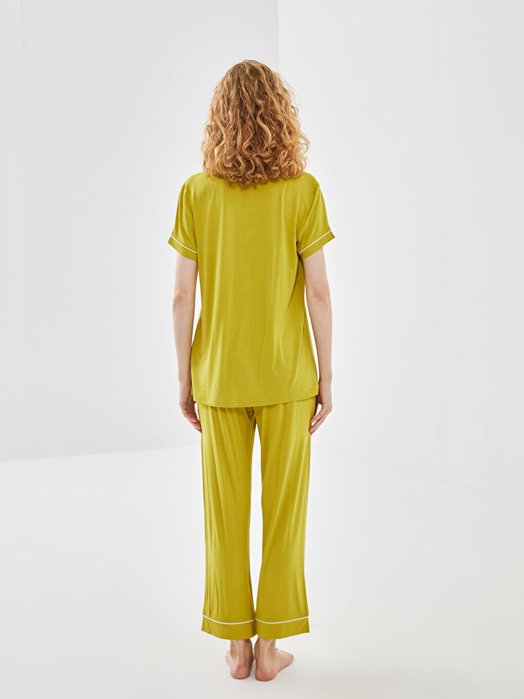 Shirt Collar Women's Pajamas Set -S52990Z8-K95