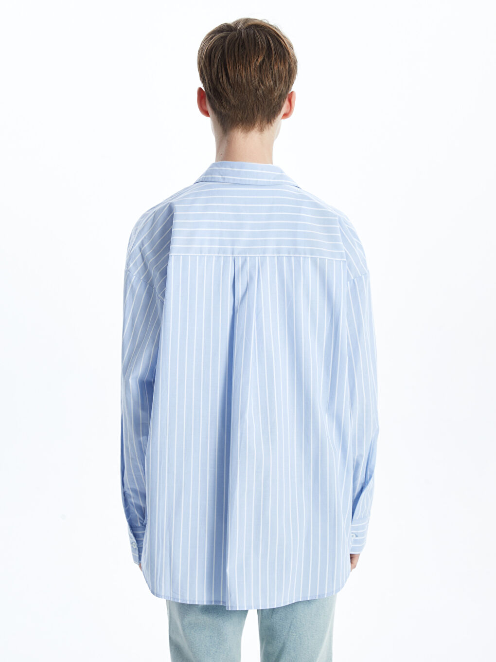 Loose Fit Poplin Women's Shirt -S53013Z8-LEN