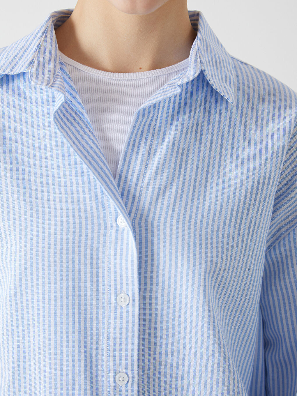 Striped Oversize Women's Shirt -S53014Z8-LEH
