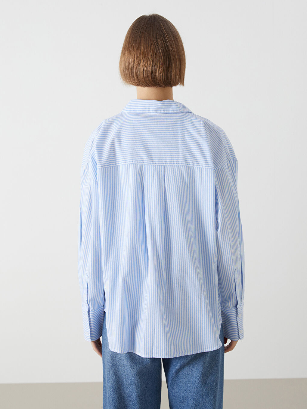 Striped Oversize Women's Shirt -S53014Z8-LEH