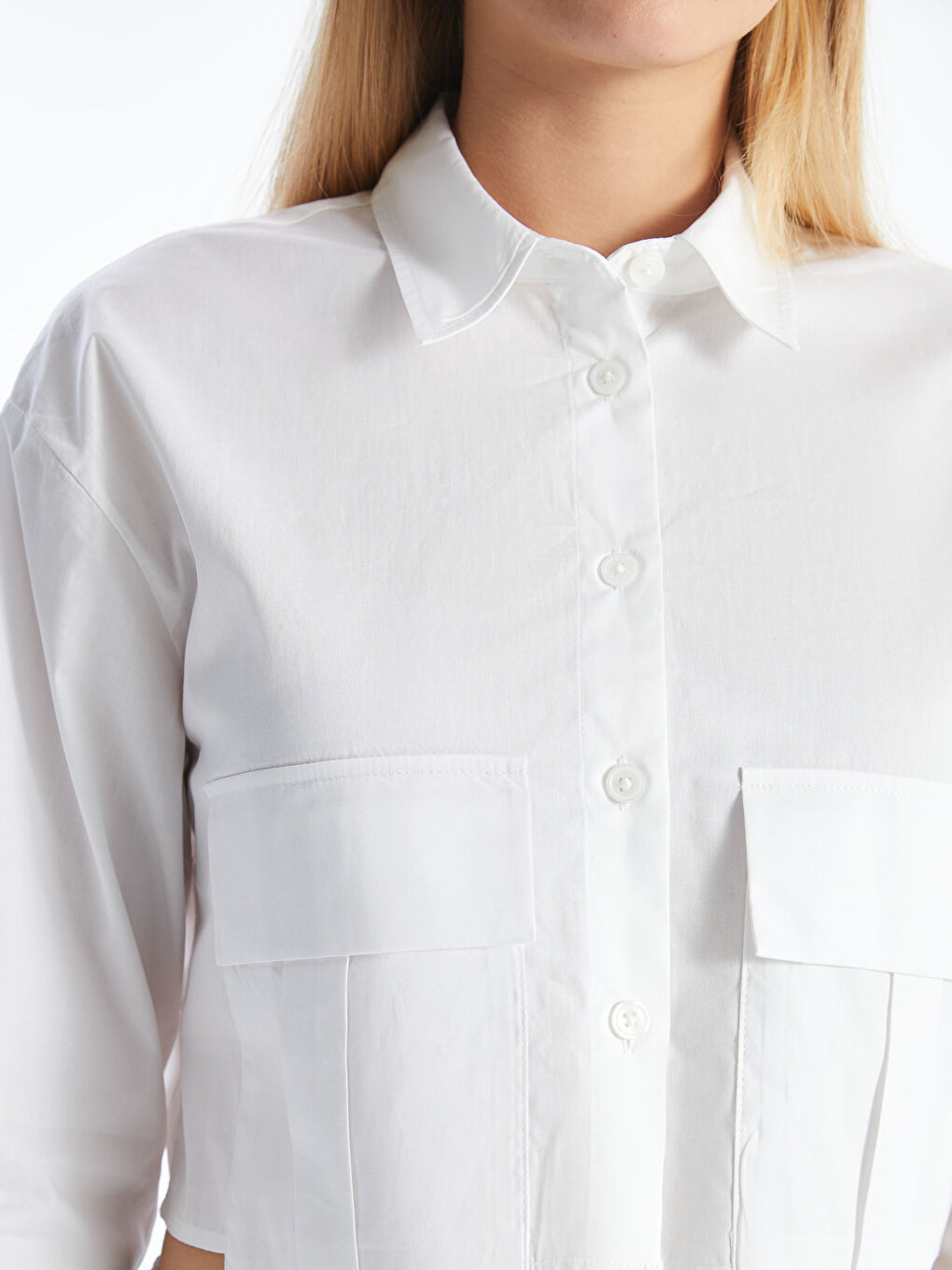 Crop Poplin Women's Shirt -S53015Z8-Q6K