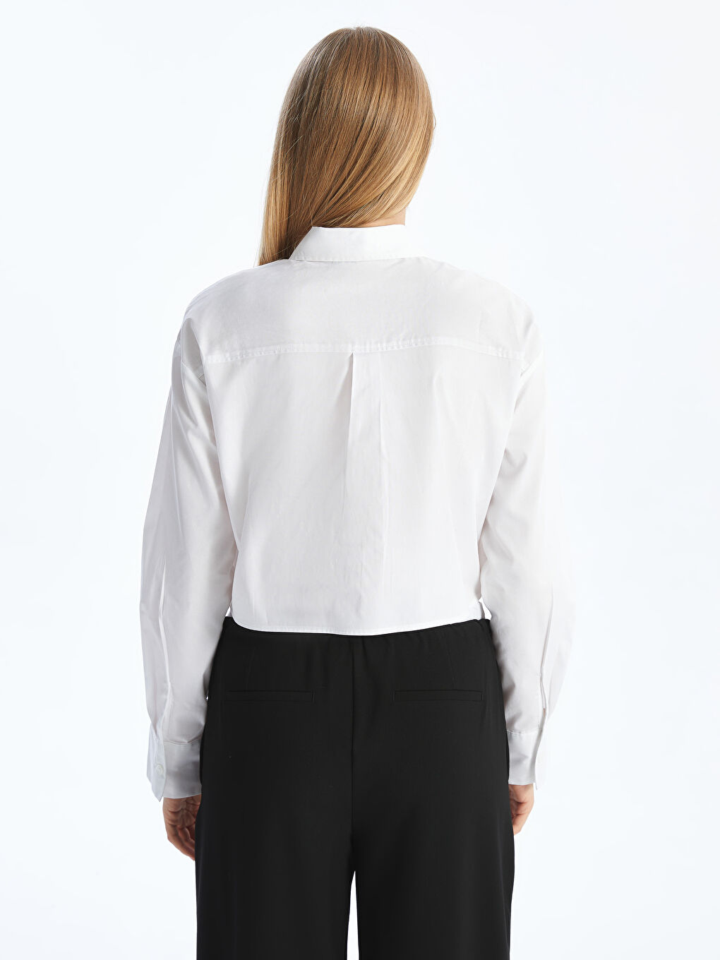 Crop Poplin Women's Shirt -S53015Z8-Q6K