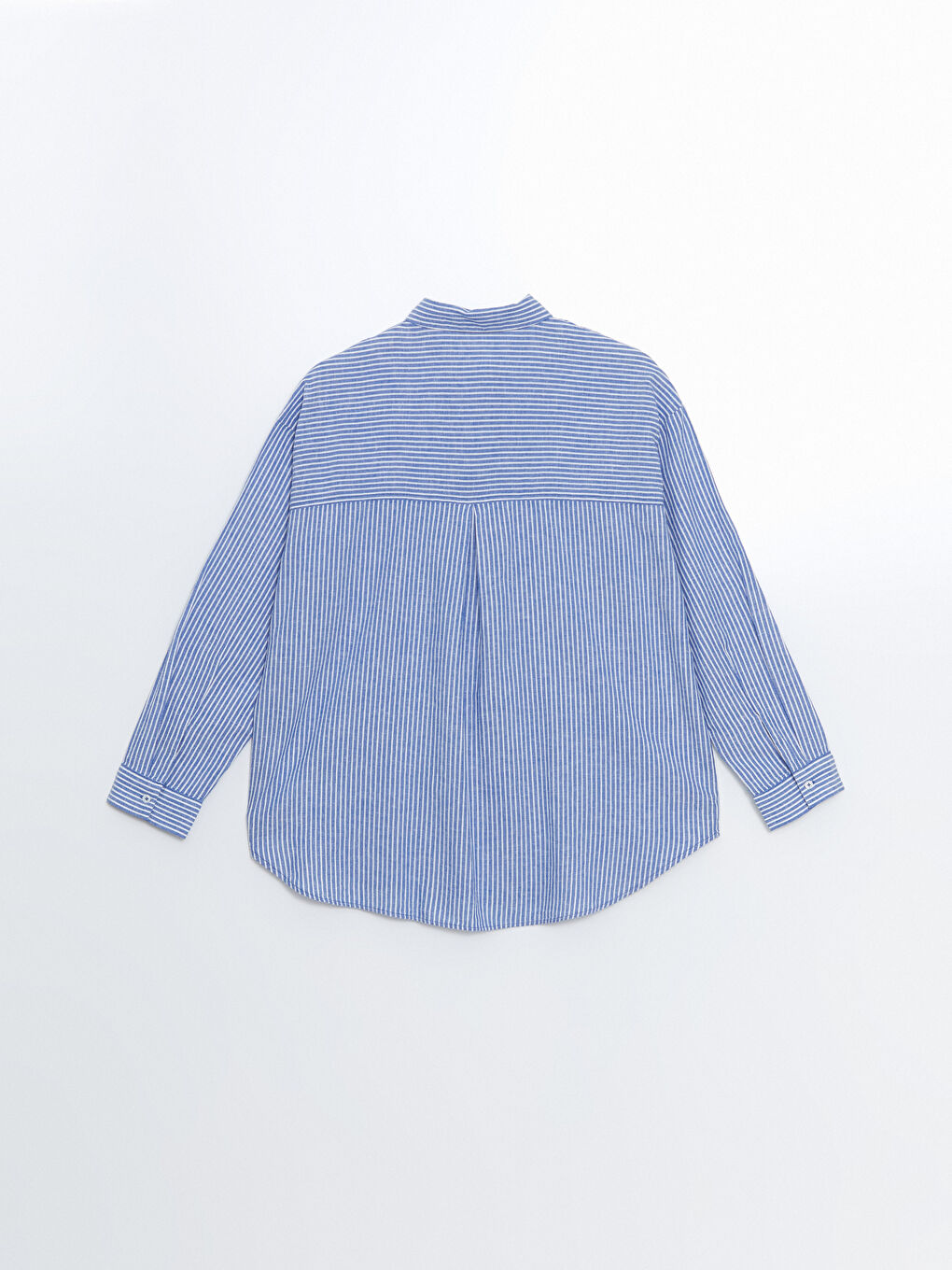 Striped Oversize Linen Blend Women's Shirt -S53018Z8-LEN