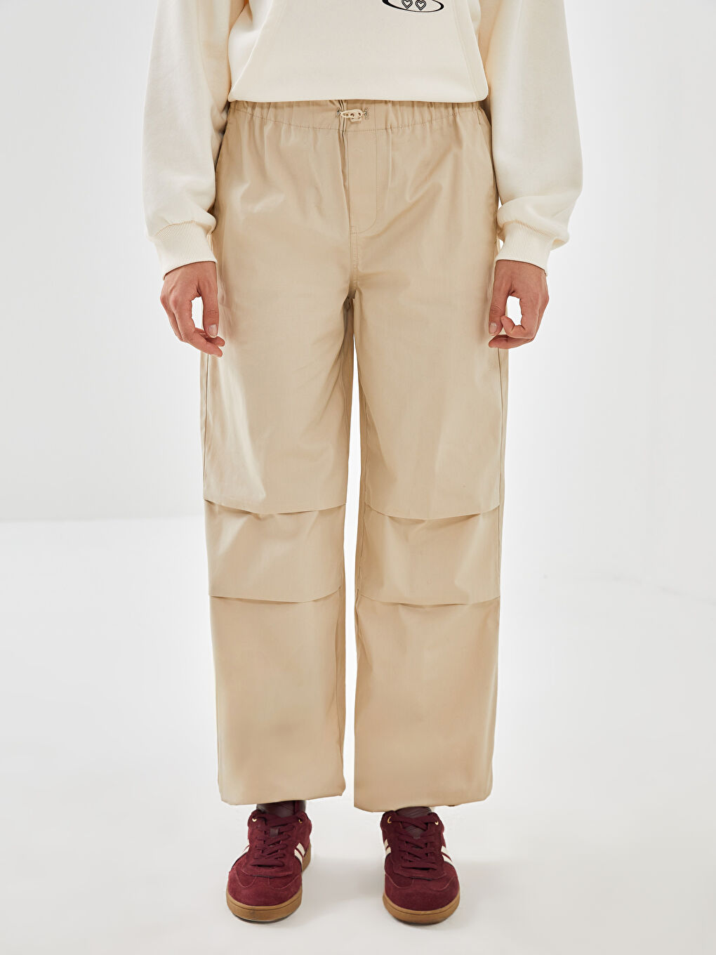 Elastic Waist Women's Jogger Trousers -S53023Z8-CTL