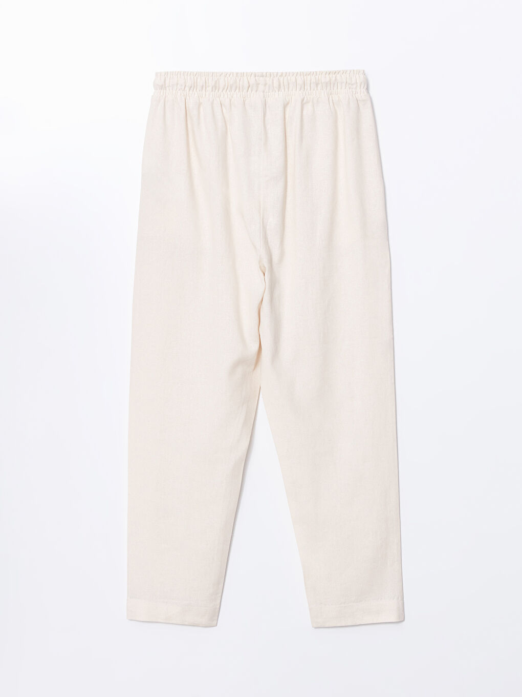 Women's Elastic Waist Linen Blend Trousers -S53025Z8-VHM
