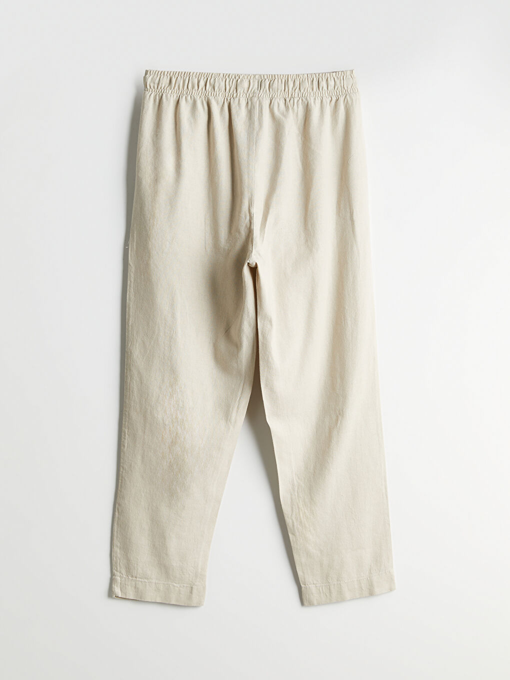 Women's Elastic Waist Linen Blend Trousers-5